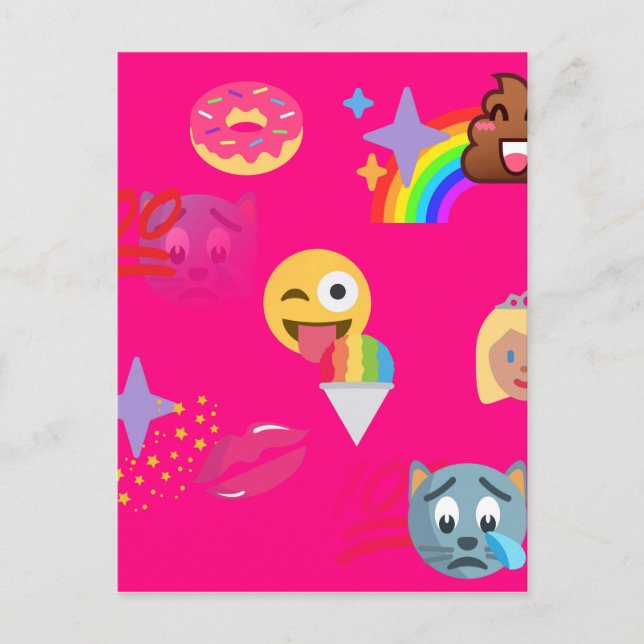 heißrosa Emoji Postkarte (Vorderseite)