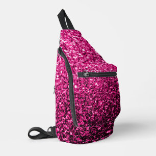 Heißrosa falsche Glitterfunken Crossbody Bag