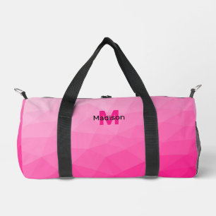 Heißrosa Farbverlauf geometrisches Netz-Muster Mon Duffle Bag