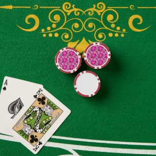 Heißrosa florales nahtloses Muster Pokerchips
