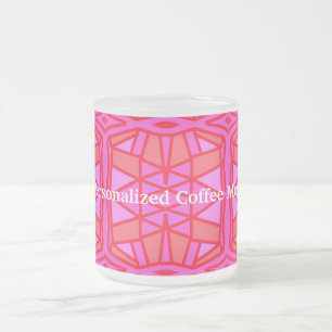 Heißrosa geometrische personalisierte Kaffeetasse