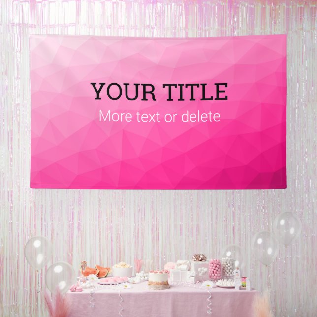 Heißrosa geometrisches Mesh-Dreieck mit individuel Banner (Party)