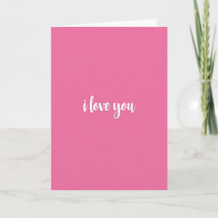 Heißrosa geprägte Ich liebe dich Karte