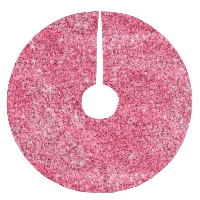 Heissrosa Glitzer Weihnachtszauberer Sparkor Polyester Weihnachtsbaumdecke (Vorderseite)