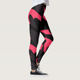 Heißrosa, grau und schwarze Camo-Abstraktion Leggings