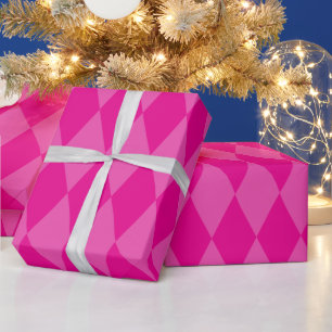 Heißrosa Harlekin großes Muster Geschenkpapier