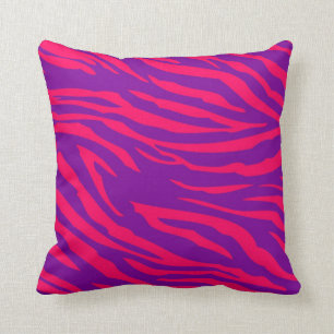 Heißrosa Lila Zebradruck Couch Kissen