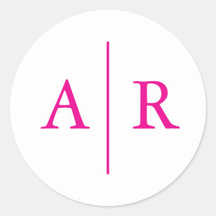 Heißrosa minimalistischer eleganter Umschlagstempe Runder Aufkleber