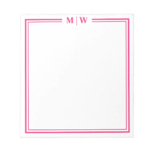 Heißrosa Monogramm Notizblock