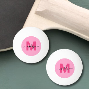 Heißrosa Monogramm Tischtennisball