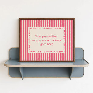 Heißrosa Notenposter - Personalisiertes Geschenk Poster