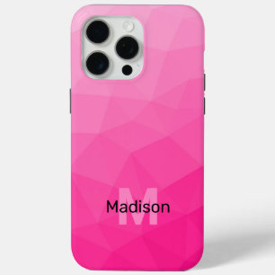Heißrosa Ombre geometrisches Mesh-Muster Monogramm Case-Mate iPhone Hülle