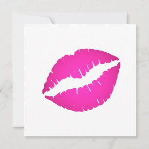 Heißrosa Ombre-Lippenstift-Kuss Blanko Einladung