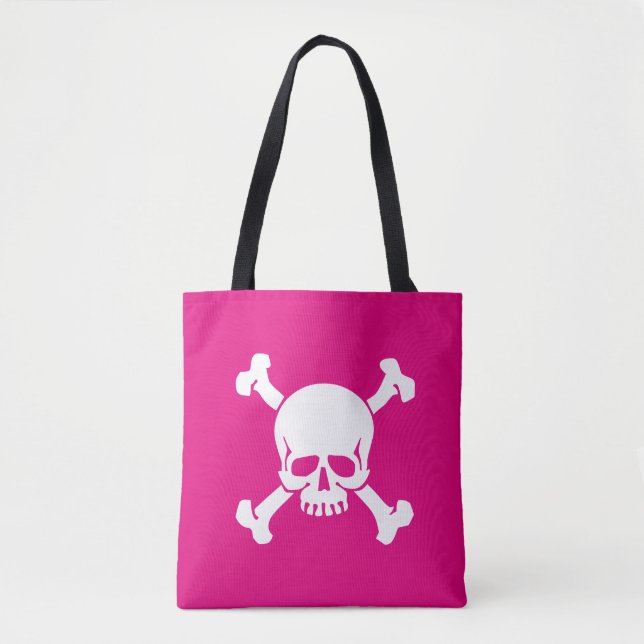 Heissrosa Piraterie, Skull und Crossbones, Flagge Tasche (Vorderseite)