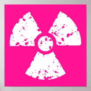 Heißrosa Radioaktives Zeichen Poster