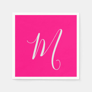 Heißrosa-schickes Monogramm Serviette