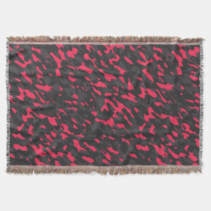 Heißrosa Schwarz Lila Camouflage Abstrakt Decke