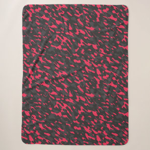 Heißrosa Schwarz Lila Camouflage Abstrakt Sherpadecke