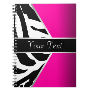Heißrosa Schwarz Zebra Spiralblock Notizblock