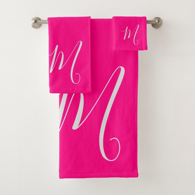 Heissrosa - Sie chic monogramm Badhandtuch Set (Insitu)