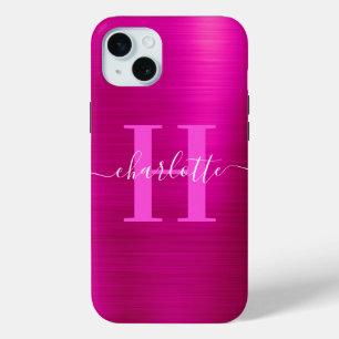 Heißrosa-Signatur-Monogramm-Folie Case-Mate iPhone Hülle
