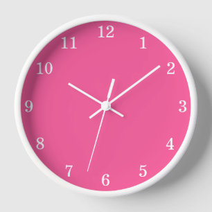 Heißrosa stilvolle minimalistische Wanduhr