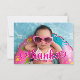 Heißrosa süße Herzen Danke Foto