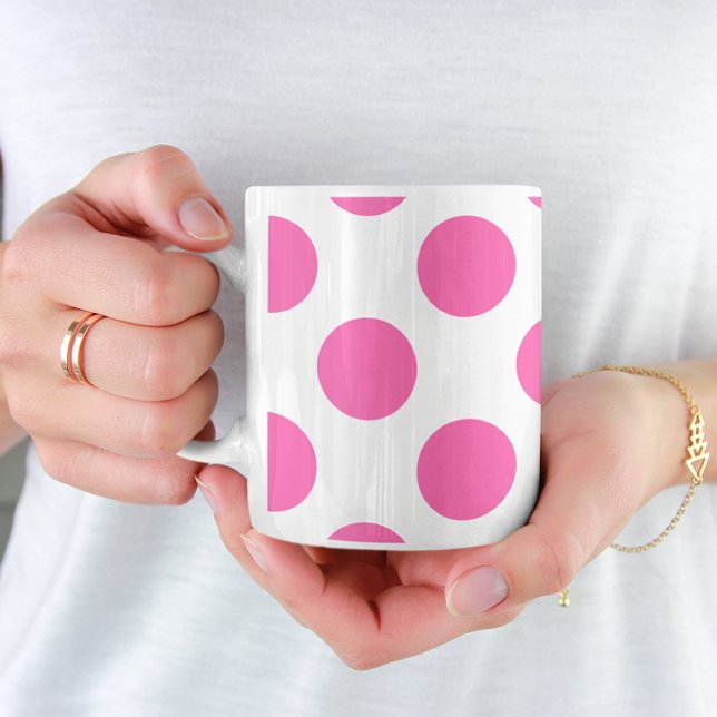 Heißrosa Tupfen Kaffeetasse (Von Creator hochgeladen)