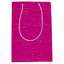 Heißrosa und Gold Glitter-Geschenktasche