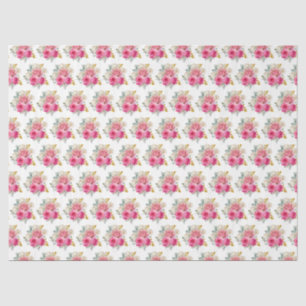 Heißrosa und goldene elegante Blumen Seidenpapier