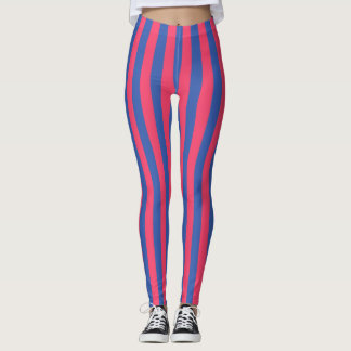 Heißrosa und königsblaue fett gedruckte vertikale leggings