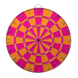 Heißrosa und Orange Dartscheibe