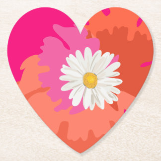 Heißrosa und orange florale Daisy Abstract Home Untersetzer