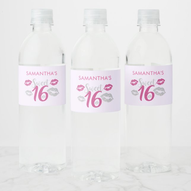 Heissrosa und Silber 16 . Geburtstag Geburtstag (Flaschen)