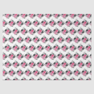 Heißrosa und silberne elegante Blumen Seidenpapier