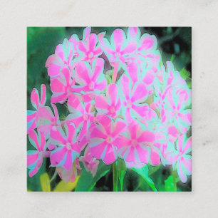 Heißrosa und weiße Pfefferminz-Dreh-Blume Quadratische Visitenkarte