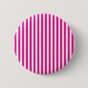 Heißrosa und weiße vertikale Streifen Minimalistis Button