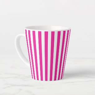 Heißrosa und weiße vertikale Streifen Minimalistis Milchtasse
