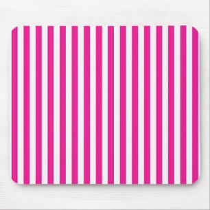 Heißrosa und weiße vertikale Streifen Minimalistis Mousepad