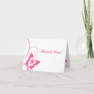 Heißrosa und weißer Schmetterling Danke schön