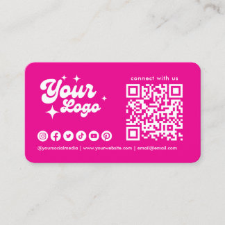 Heißrosa Verbinde Dich Mit Uns Logo Qr Code Social Visitenkarte