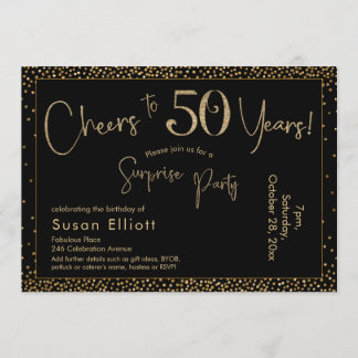 Heißt auf 50 Jahre Überraschung Geburtstag Gold &  Einladung