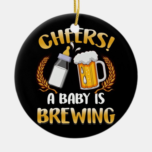 Heißt, dass ein Baby Bier-Milch-Party trinkt Keramik Ornament (Vorne)