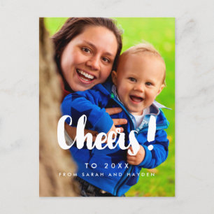 Heißt Neujahrsfamilien-Foto Postkarte