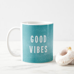 Heitere blaue gute Schwingungen Bürokaffee Kaffeetasse