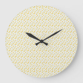 Heitere Morgendaisy Sonnige Wasserfarben Floral Große Wanduhr
