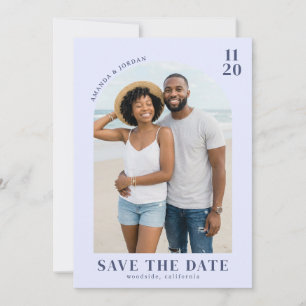 Heiteres blaues Strandfoto Save The Date