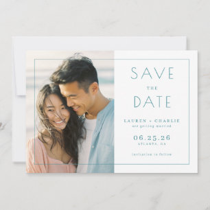 Heiteres Hellblau Minimalistisches Foto Save The Date