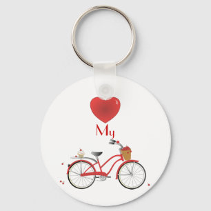 Heitres Kirschfahrrad Schlüsselanhänger