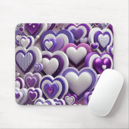 HEIZEN AUS LILA UND WEISSEN VALENTINSTAGEN MOUSEPAD